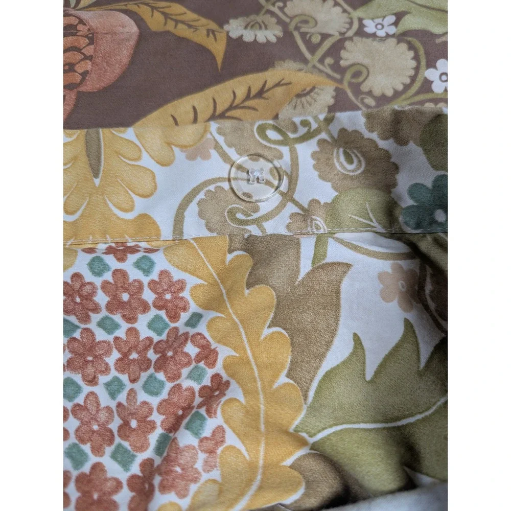 Pottery Barn Standard Pillowcase Cotton Botanical Paisley Floral Brown Gold 2013